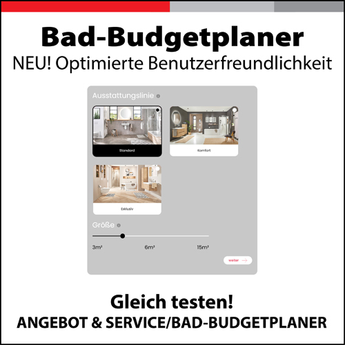 Testen Sie den neuen Bad-Budgetplaner auf unserer Website
