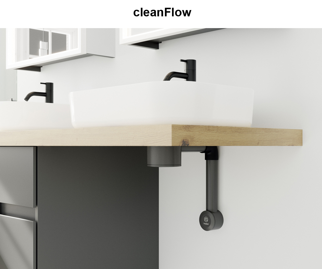 Abflussgarnitur Siphon cleanFlow modern geradlinig
