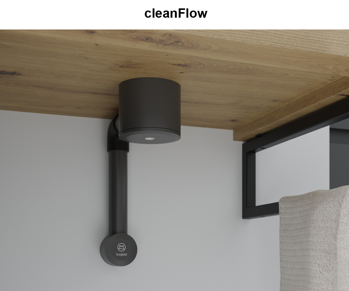 Abflussgarnitur Siphon cleanFlow Abflussdetail in anthrazit